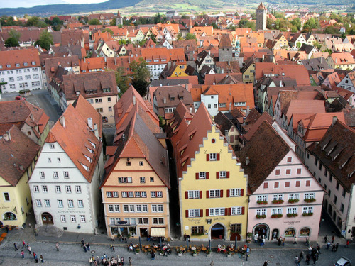 by Batikart on Flickr.Over the red roofs of Rothenburg ob der Tauber, Germany.