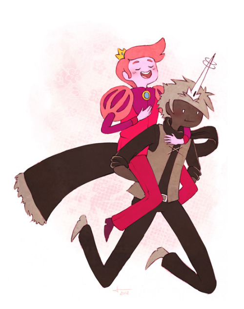 nakioutsuno: A companion piece to my drawing of Lady and Princess Bubblegum. Except, you know. With 