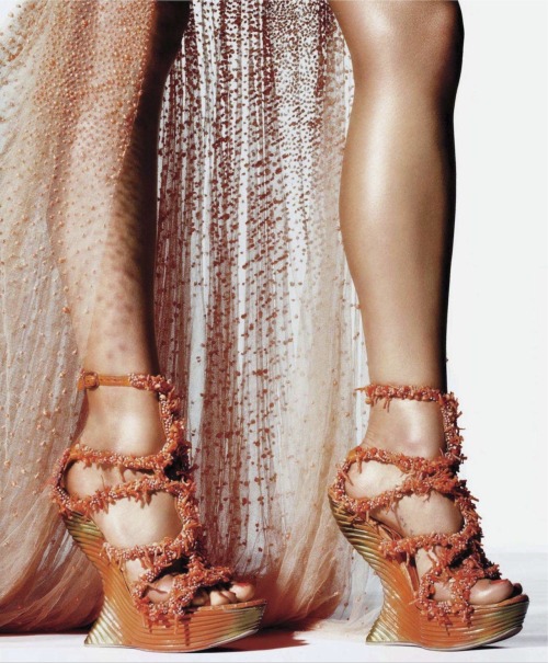 labellefabuleuse:Alexander McQueen Spring 2012 shoes photographed by Richard Burbridge for Harper’s 