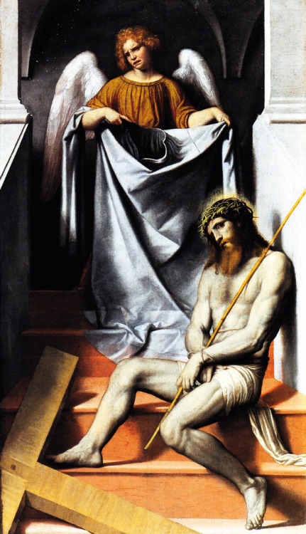 Christ and the Angel, by Moretto, Pinacoteca Tosio Martinengo, Brescia.