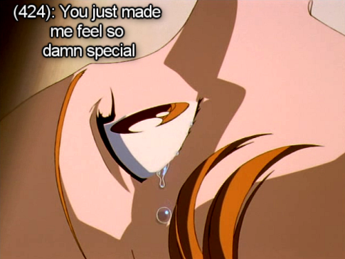 utena-tfln:[Image - Close up of a profile of Wakaba’s face. She’s crying.][Text - (424): You just ma