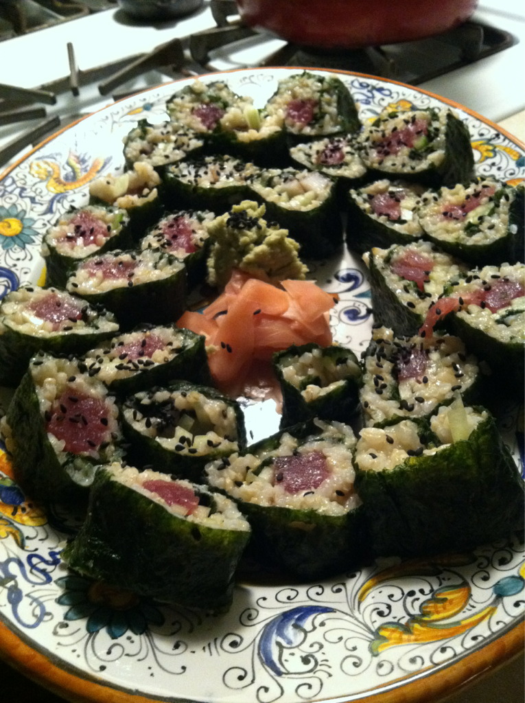 Homemade Spicy Tuna Sushi