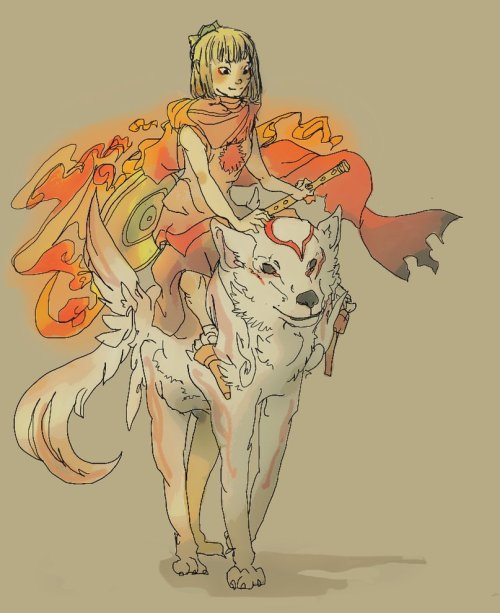 girlsbydaylight: A Moonboy and his Godwolf Pup by ~casteling