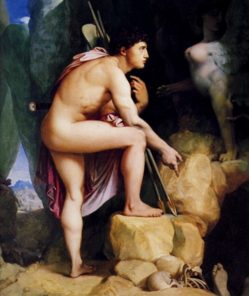 missfolly:  Oedipus and the Sphinx, 1864, by Jean Auguste Dominique Ingres 