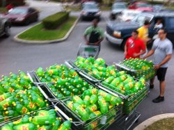 rainbowznstuff:  intergaylactic:  freakbast:  so today, my friend Tyler went to Publix. he noticed that there was a promotional sale for Sun Drop, because like no one here buys it, and they were selling them for like almost 6 cents a bottle. so naturally,