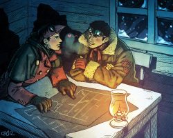 cris-art:  Kon and Tim in Steampunk World.