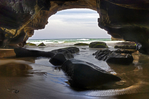 by Stevpas68 on Flickr. Sea Cave on Ghosties Beach, Munmorah State Conservation Area, Australia.