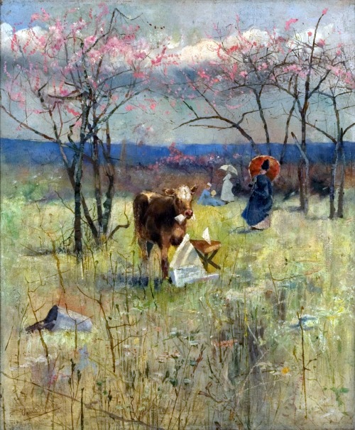 zitterberg:  Charles Conder (1868-1909), An Early Taste for Literature, 1888.            “Un uomo che non sa mai che fare del proprio tempo non si accorge nemmeno d'ingerirsi in quello degli altri.” (Jane Austen, Ragione e Sentimento)