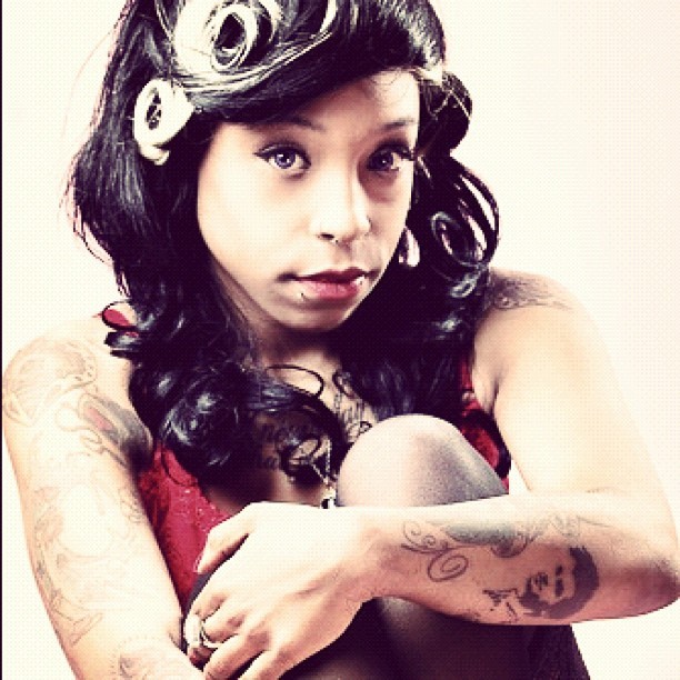 shaniwh:  Doe eyes and #Morrissey ! #pinup #tattoos #shanFran #pretty #nyc #retro