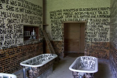 graffiti in an abandoned mental institution
