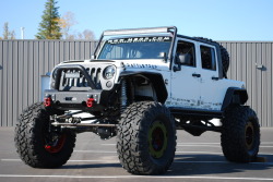 proceedwifspeed:  Oh My Lord.  Twin turbo diesel JK on 44” Pitbull Rockers. 