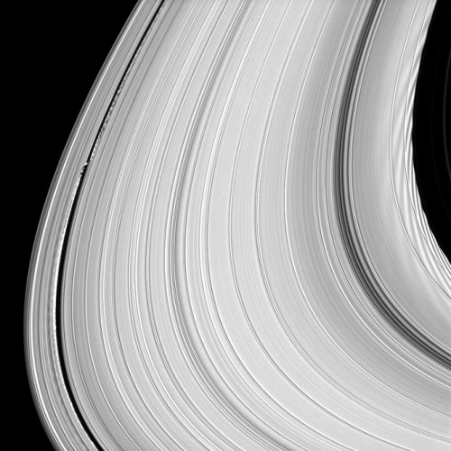 the-star-stuff: Sexiest Images From Saturn #1. On the night side of Saturn, the planet casts a 