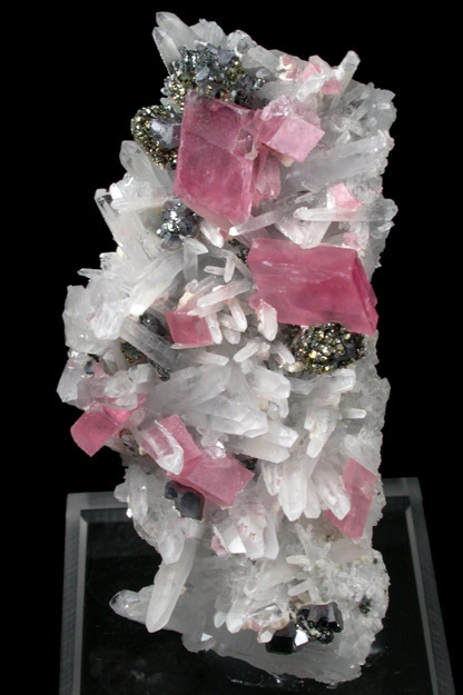 mineralia:Rhodochrosite, Quartz, Pyrite, Galena from Colorado by John Betts