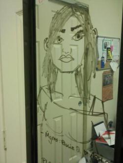 A picture I drew on my mirror. I don&rsquo;t pride myself on my drawing abilities, but I think I like how she turned out.