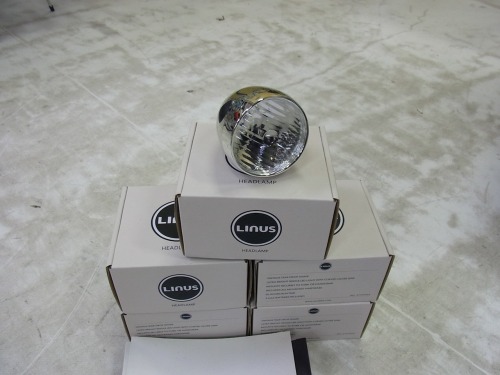Linus HEAD LAMP まさかのLED球、６０時間点灯可能、各種ステー付属