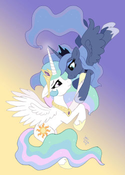 dementialdreams:  MLP FIM - Princess Luna Celestia finish by *Joakaha  omg the cutes!