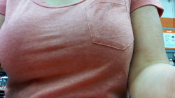 rebeccaammon:  Pink t  Lovely tits.