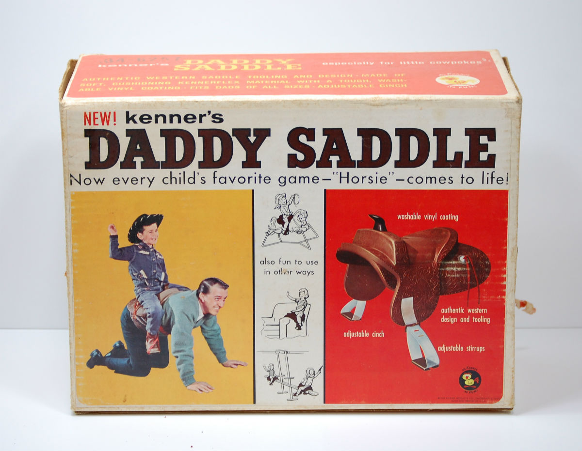 monkeysaysficus: acciowine:   rethreads-blog:  Kenner Toys Daddy Saddle [1965]  @definitelybro