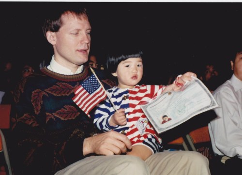 Full Citizenship Bowlcut!: How much more patriotic can you be? Full red, white and blue striped romp