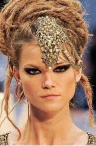 Chanel runway brought super cool head accessories and not to mention those dreads!