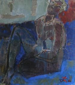 Sergiy Hai, Nude on Blue