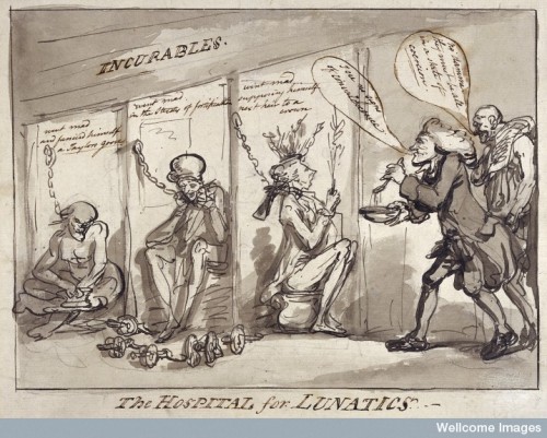 ‘Bethlem Hospital, London: the incurables being inspected by a member of the medical staff, wi