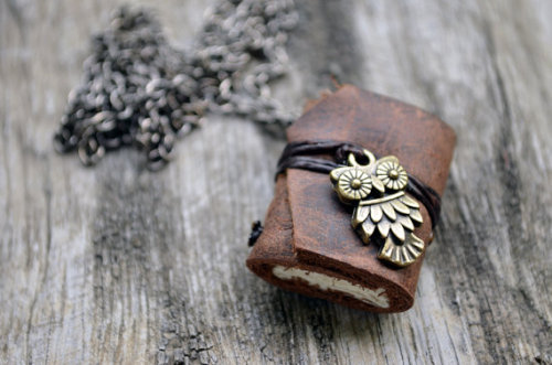 booksandimagination:  OWL MiniatureBook Necklace by fullmoonn