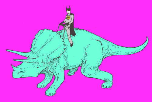 Batman riding dinosaurs… It’s almost enough to make me want to believe in creationism!