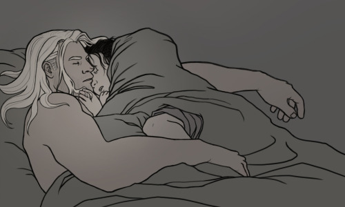 batosail:Young Loki and Thor sleeping. Loki think there is frost giants under his bed and keep havin