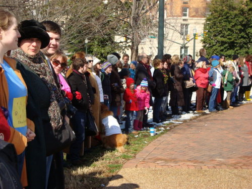 think-progress: Hundreds silently protest the Virginia bill that would force women to undergo involu