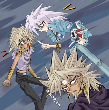 martininamerica:  darkmagiciangirlo3o:  I had this hidden deep in my files, It’s pretty funny though xD  Yami Marik is saying “Great. Now I ship it.”