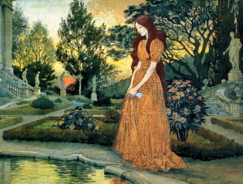 Girl in Garden, Eugene Grasset