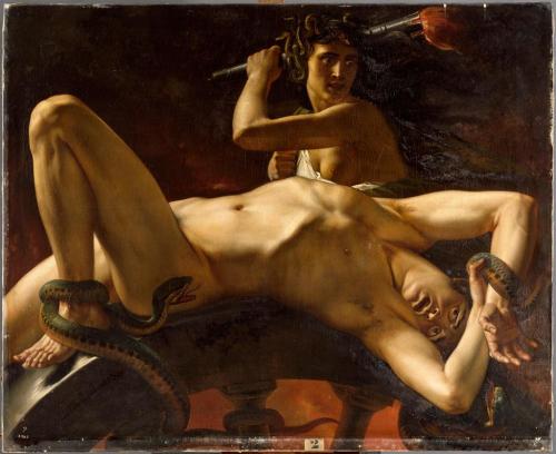 fleshandthedevil:  “Lovers”  “Ixion Enchained in Tartarus (1824)”  by Alexandre-Denis-Abel de Pujo 