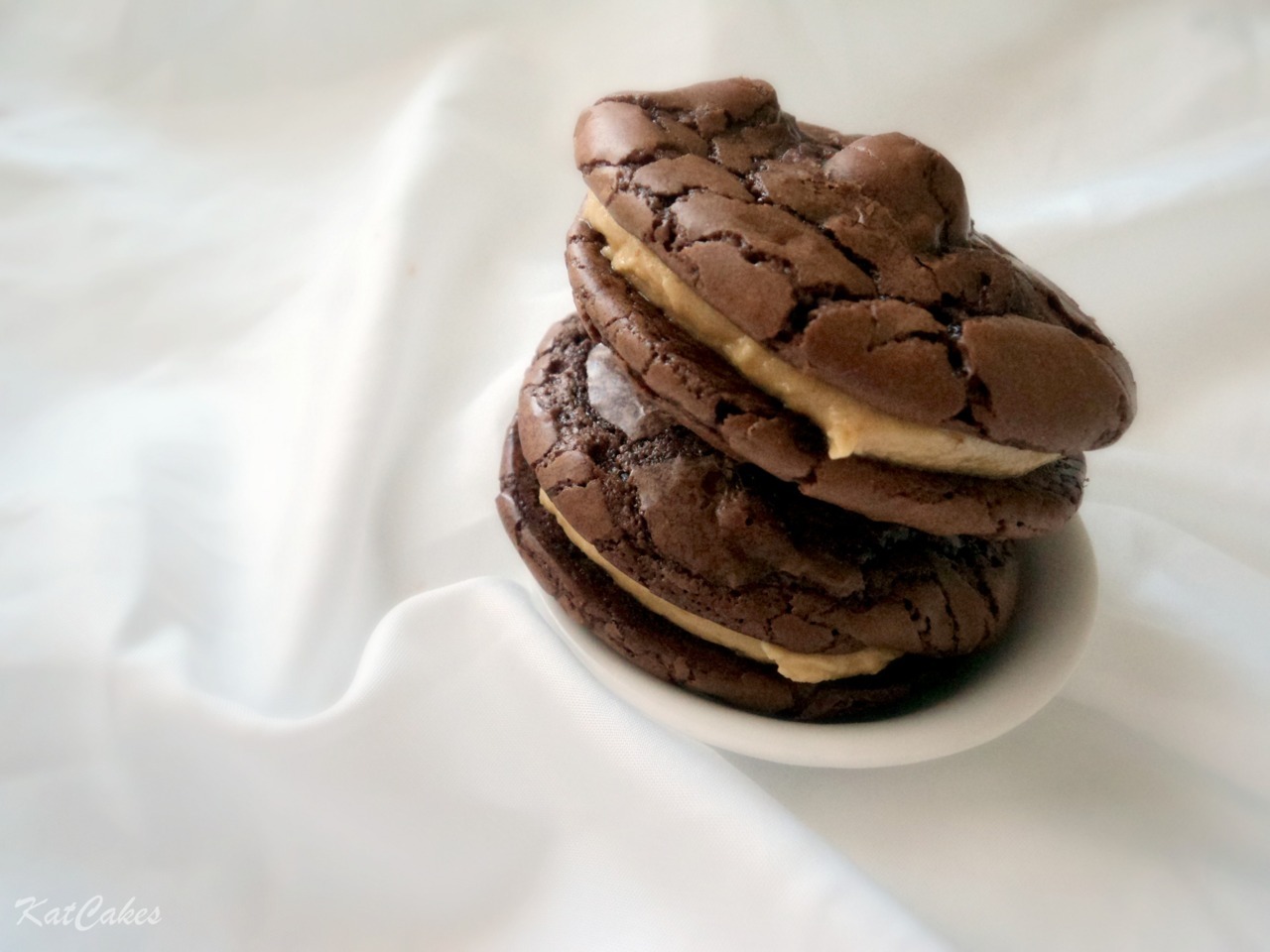 katcakes:  Brownie Cookies with Peanut Butter Frosting Before I begin talking about