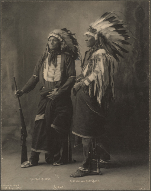 gunsandposes:“Chief Goes To War, Chief Hollow Horn Bear, Sioux” — Native Americans pictured at the T