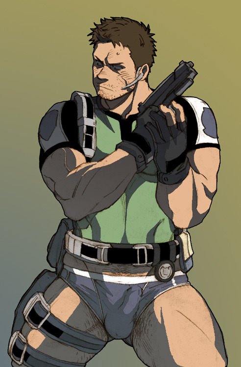 jealous-guy:  Chris Redfield omg the size of his dick is just adorable 