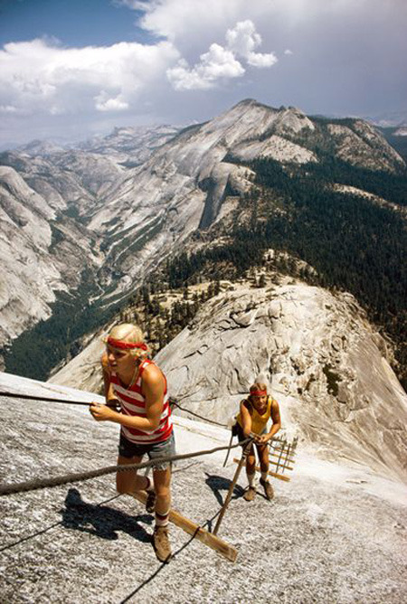 allthingsamericana:  &ldquo;Test for brawn and breath, Half Dome’s 45-degree back-side tra