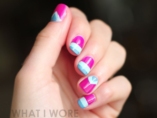 A bright, bold patterned manicure via What I Wore.