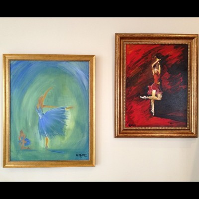 Got them back for the show #art #mijares #exhibit #paintings #women #painting #miami #baltus #ballet (Taken with instagram)