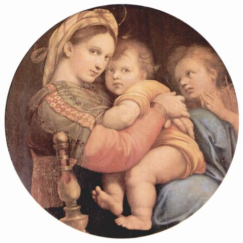 thisqueenofgoth:afallowdoe-deactivated20140930:Madonna della SediaRaphael Sanzio1510High Renaissance