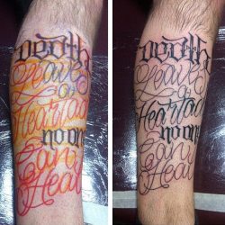 tattooedtv:  Tattoo by Justin BigMEAS Wilson at Truth and Triumph Tattoo, Dayton Ohio  &ldquo;Death leaves a heartache no one can heat.&rdquo;