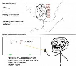 sweetrottencandy:  If only math actually worked this way! 