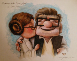 Jameshance:  Latest Painting: ‘Someone Who Loves You’ (Up / Star Wars) 17”X11”