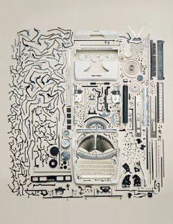 it-is-the-stone-cold-world:  “Old Typewriter print by Todd McLellan, part of his Disassembly series. I love the gestural collection of components to the left. Is this engineering porn? (via designvagabond)”