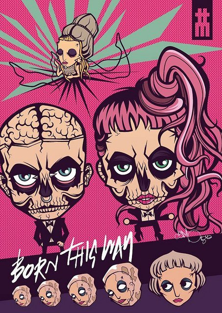 minorfour:  Lady Gaga Music Video Illustrations by Da Morgue. 