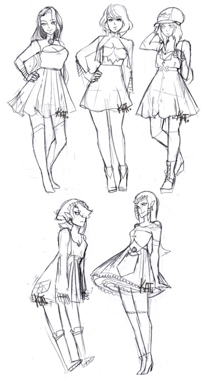 megarinri: I like to call it Spring Nerd Time Collection the dress edition. Haha.My pencil sketches 