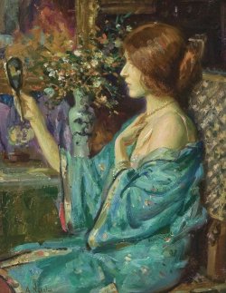 23silence:  Arvid Frederick Nyholm (1866-1927) - Woman Seated at Her Vanity 