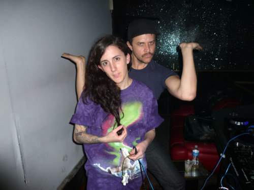 Dynamic duo Casey Spooner and Lauren Flax, aka Muscle Confusion, DJing at WESTGAY @ WESTWAY party ho