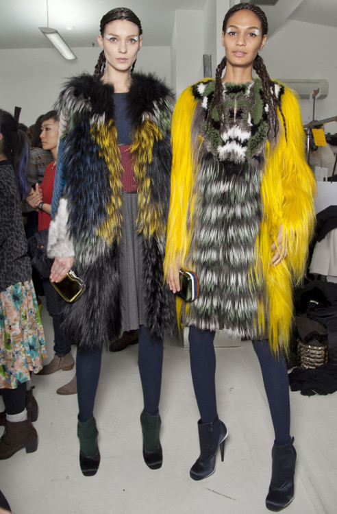 Backstage at Fendi F/W 2012 in Milan