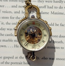 Victorian Glass Ball Wind-Up Watch Necklace